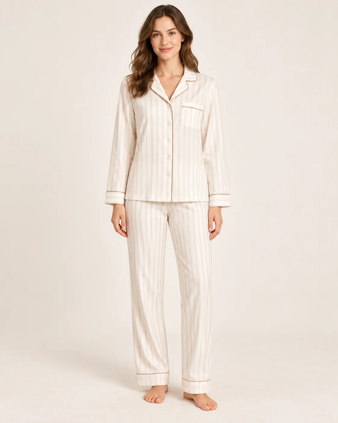 Ivory Pinstripe Set